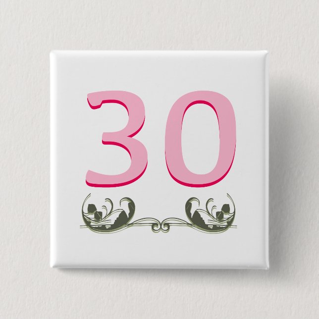 Elegant 30:e gåva knapp (Framsida)