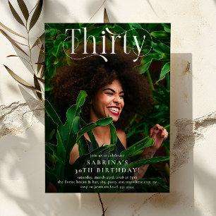 Elegant 30 Photo 30års födelsedag Party Inbjudningar