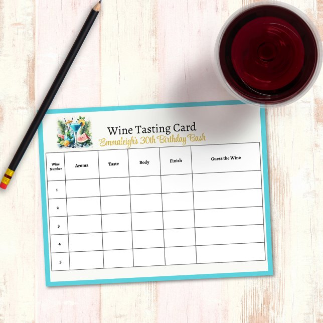 Elegant 30års födelsedag Firande Gissa Vin Anteckningsblock (Skapare uppladdad)