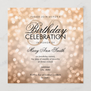 Elegant-30års födelsedag-kopparfartyget Glitter Lj Inbjudningar