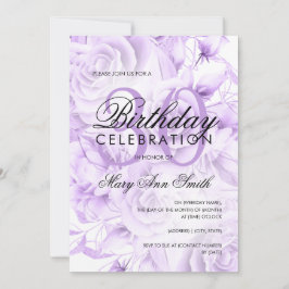 Elegant 30års födelsedag Party Blommigt Lila Inbjudningar