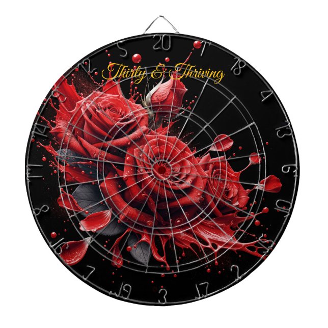 Elegant 30års födelsedag - Ro i Bloom Darttavla (Framsidan)