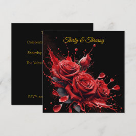 Elegant 30års födelsedag - Ro i Bloom Inbjudningar