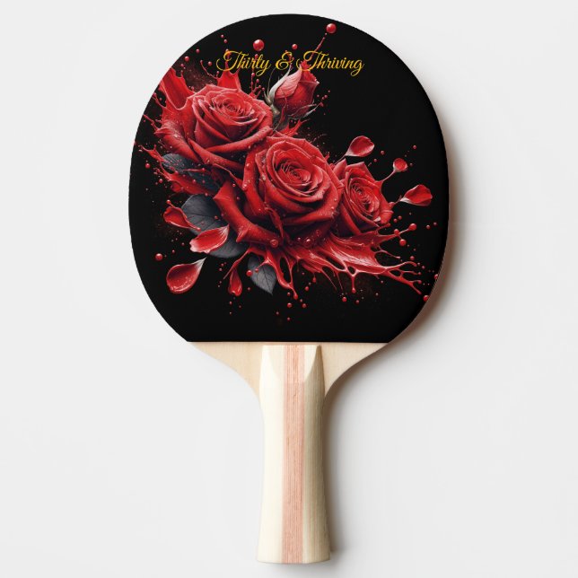 Elegant 30års födelsedag - Ro i Bloom Pingisracket (Framsidan)