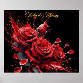 Elegant 30års födelsedag - Ro i Bloom Poster