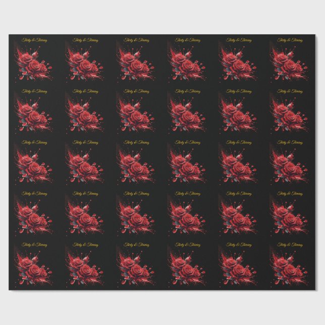 Elegant 30års födelsedag - Ro i Bloom Presentpapper (Platt)