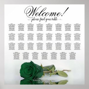 Elegant 31 Bord Emerald Grönt Ro Sittdiagram Poster