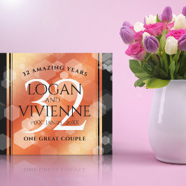 Elegant 32:a Bronze Bröllop-årsdagen Canvastryck