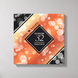 Elegant 32:a Bronze Bröllop-årsdagen Canvastryck