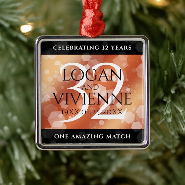 Elegant 32:a Bronze Bröllop-årsdagen Julgransprydnad Metall (Träd)