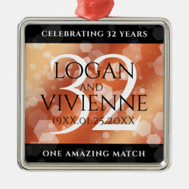 Elegant 32:a Bronze Bröllop-årsdagen Julgransprydnad Metall