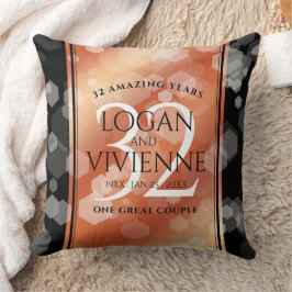 Elegant 32:a Bronze Bröllop-årsdagen Kudde