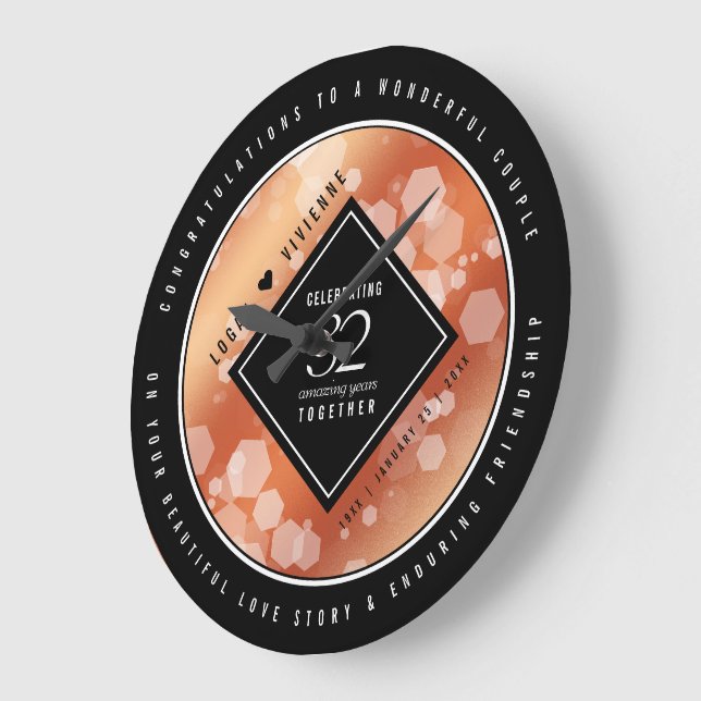 Elegant 32:a Bronze Bröllop-årsdagen Stor Klocka (Vinkel)