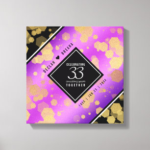 Elegant 33:e Amethyst Bröllop-årsdagen Canvastryck