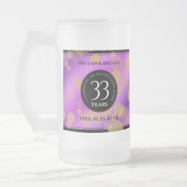 Elegant 33:e Amethyst Bröllop-årsdagen Frostat Ölglas