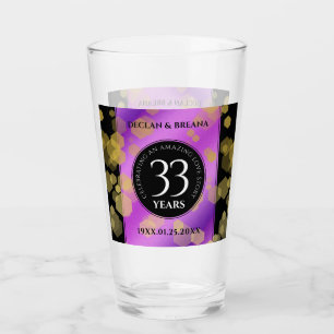 Elegant 33:e Amethyst Bröllop-årsdagen Glaskopp