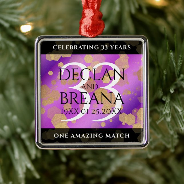 Elegant 33:e Amethyst Bröllop-årsdagen Julgransprydnad Metall (Träd)