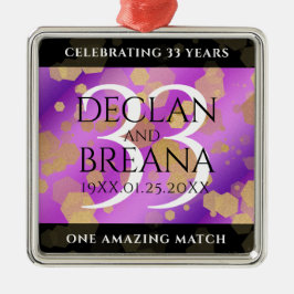 Elegant 33:e Amethyst Bröllop-årsdagen Julgransprydnad Metall
