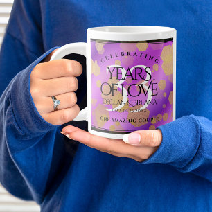 Elegant 33:e Amethyst Bröllop-årsdagen Jumbo Mugg