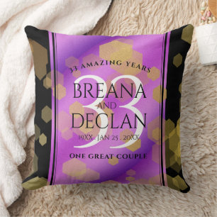 Elegant 33:e Amethyst Bröllop-årsdagen Kudde