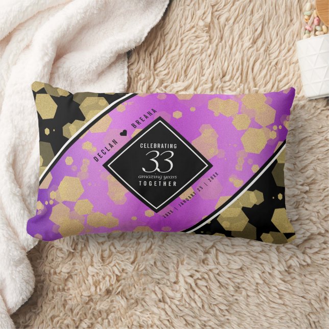 Elegant 33:e Amethyst Bröllop-årsdagen Lumbarkudde (Filt)