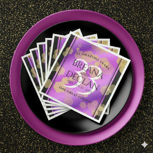 Elegant 33:e Amethyst Bröllop-årsdagen Pappersservett