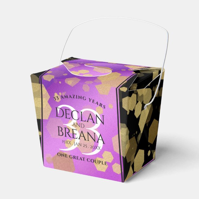 Elegant 33:e Amethyst Bröllop-årsdagen Presentaskar (Framsidan Sidan)