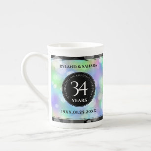 Elegant 34:e årsdagen för Opal Bröllop Firande Benporslin Mugg