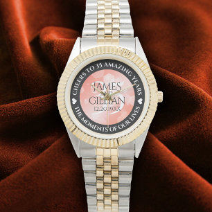 Elegant 35e Coral Bröllop-årsdagen Armbandsur