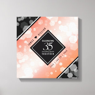 Elegant 35e Coral Bröllop-årsdagen Canvastryck