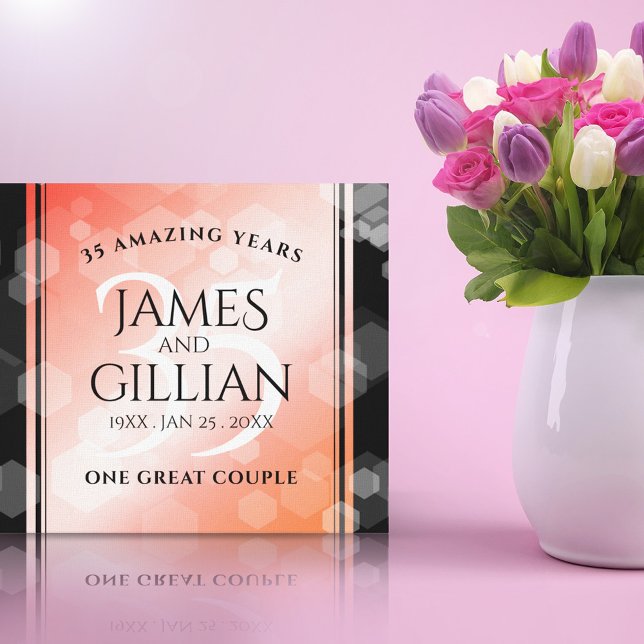 Elegant 35e Coral Bröllop-årsdagen Firande Canvastryck (Skapare uppladdad)