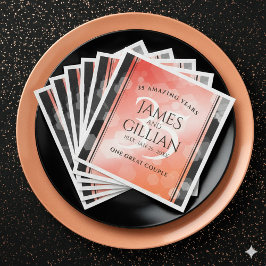 Elegant 35e Coral Bröllop-årsdagen Firande Pappersservett