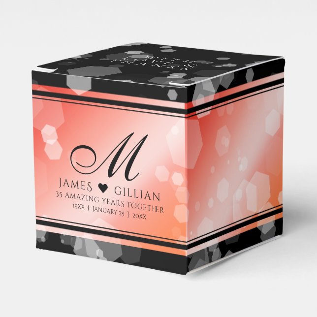 Elegant 35e Coral Bröllop-årsdagen Firande Presentaskar (Framsidan Sidan)