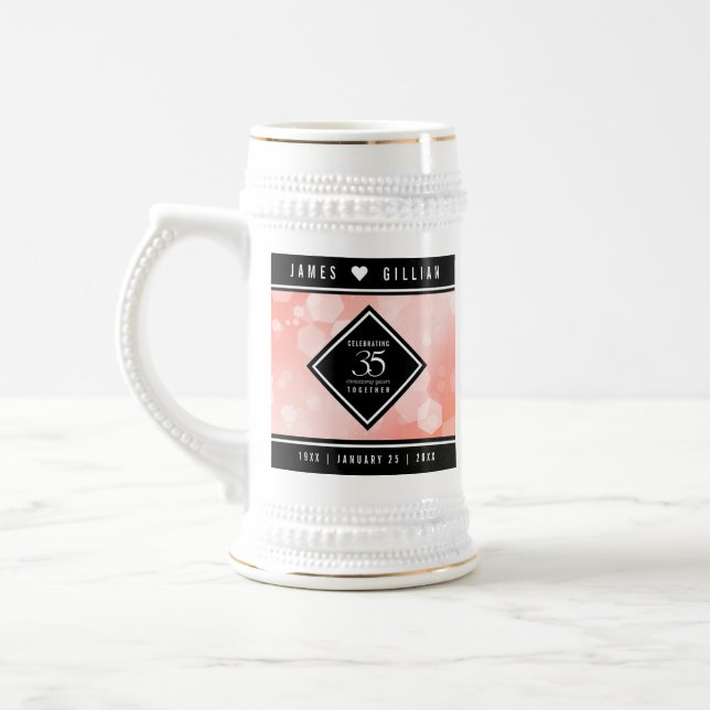 Elegant 35e Coral Bröllop-årsdagen Firande Sejdel (Vänster)