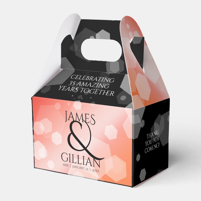 Elegant 35e Coral Bröllop-minnesdag - favoritruta Presentaskar (Framsidan Sidan)