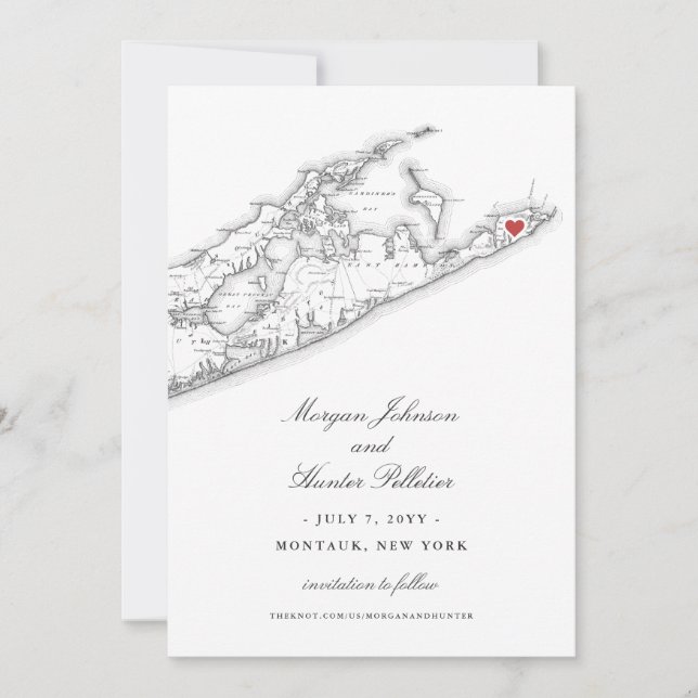 Elegant 360 Öster vid Montauk Downs Bröllop Spara Datumet (Framsida)