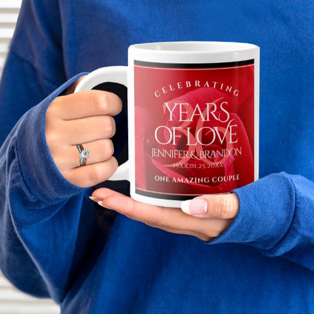 Elegant 36:e årsdagen för Firande vid Bröllop i Ro Jumbo Mugg (36th Wedding Anniversary Jumbo Mug Cover Photo.)