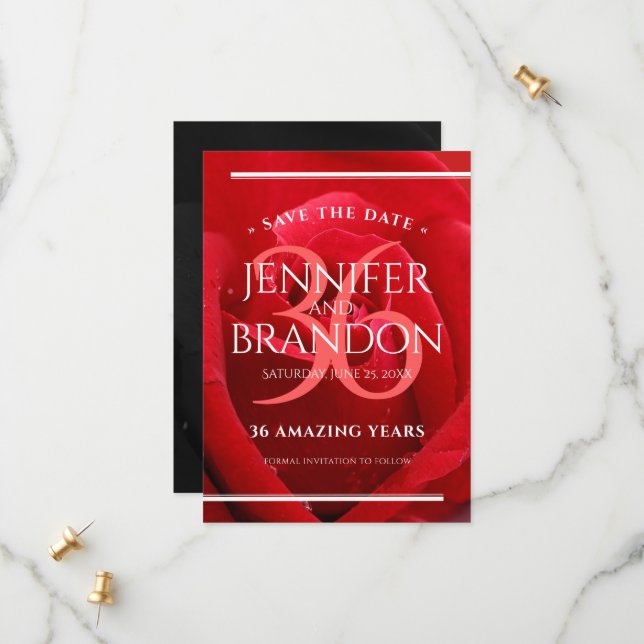 Elegant 36:e årsdagen för Firande vid Bröllop i Ro Spara Datumet (Fram/Back In Situ)