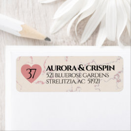 Elegant 37:e Alabaster bröllopsjubileum Returadress Etikett