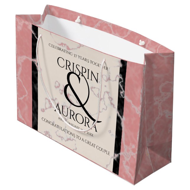 Elegant 37:e årsdagen av Alabaster Bröllop (Baksidan Vinklad)