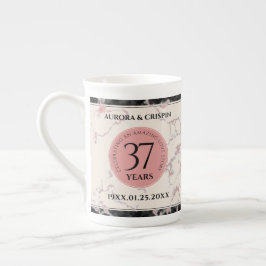 Elegant 37:e årsdagen för Alabaster Bröllop Benporslin Mugg