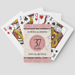 Elegant 37:e årsdagen för Alabaster Bröllop Casinokort