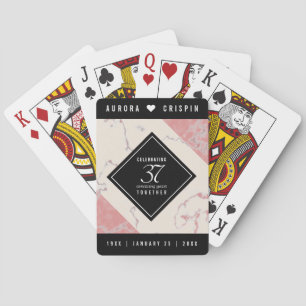 Elegant 37:e årsdagen för Alabaster Bröllop Casinokort
