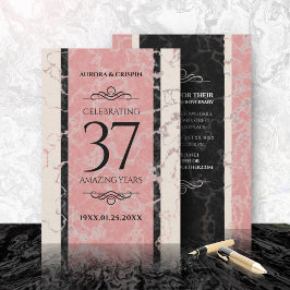 Elegant 37:e årsdagen för Alabaster Bröllop Inbjudningar