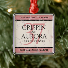 Elegant 37:e årsdagen för Alabaster Bröllop Julgransprydnad Metall