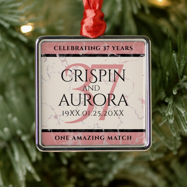 Elegant 37:e årsdagen för Alabaster Bröllop Julgransprydnad Metall (Träd)