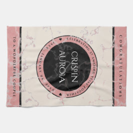 Elegant 37:e årsdagen för Alabaster Bröllop Kökshandduk