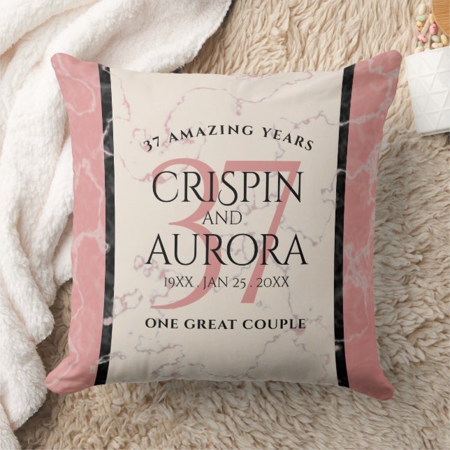 Elegant 37:e årsdagen för Alabaster Bröllop Kudde (Filt)
