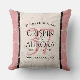 Elegant 37:e årsdagen för Alabaster Bröllop Kudde