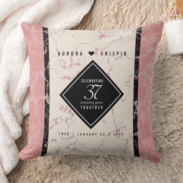 Elegant 37:e årsdagen för Alabaster Bröllop Kudde (Filt)